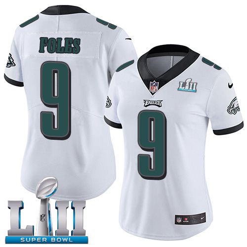Women Philadelphia Eagles #9 Foles White Limited 2018 Super Bowl NFL Jerseys